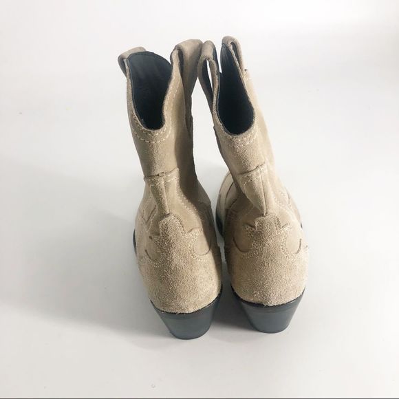 All Saints Shira Suede Western Boots in Stone 40/10 - Picture 7 of 8